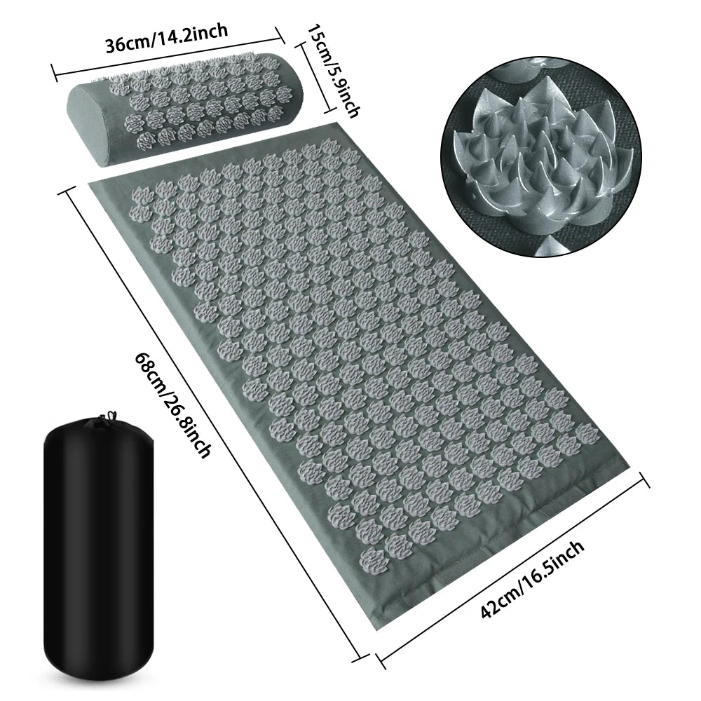 CloudNineFitness™ AcuRelief Acupressure Mat & Pillow Set